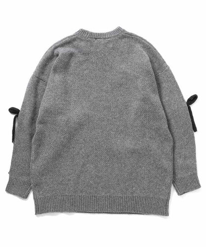 針織蝴蝶結迷你連衣裙