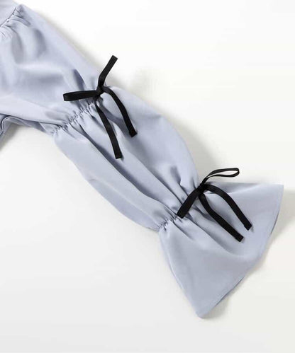 針織背心&蝴蝶結迷你連衣裙套裝