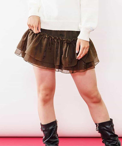 層疊半身裙&保暖安全褲套裝