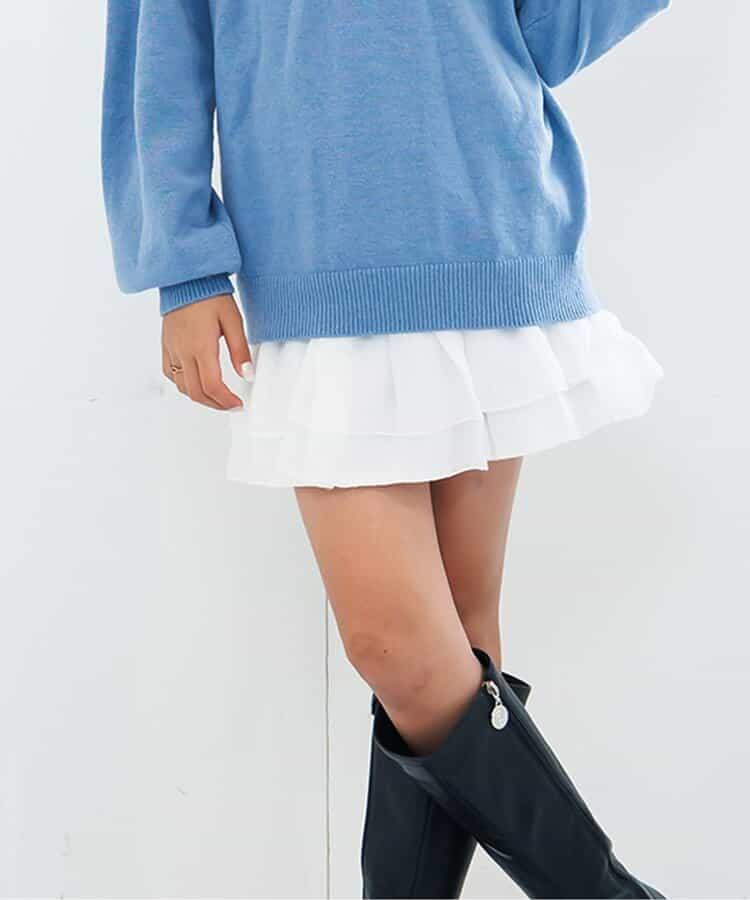 層疊半身裙&保暖安全褲套裝