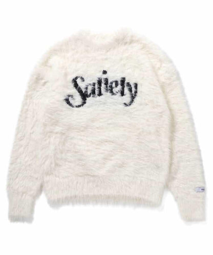 logo提花長毛針織衫