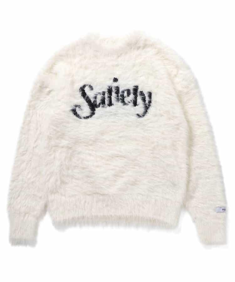 logo提花長毛針織衫