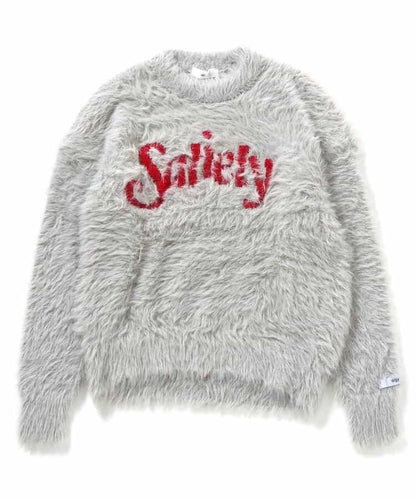 logo提花長毛針織衫