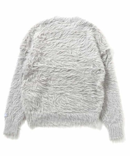 logo提花長毛針織衫