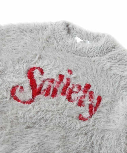 logo提花長毛針織衫