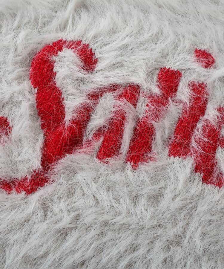 logo提花長毛針織衫