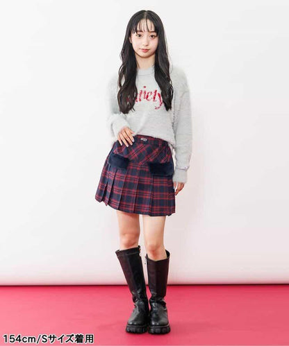 logo提花長毛針織衫