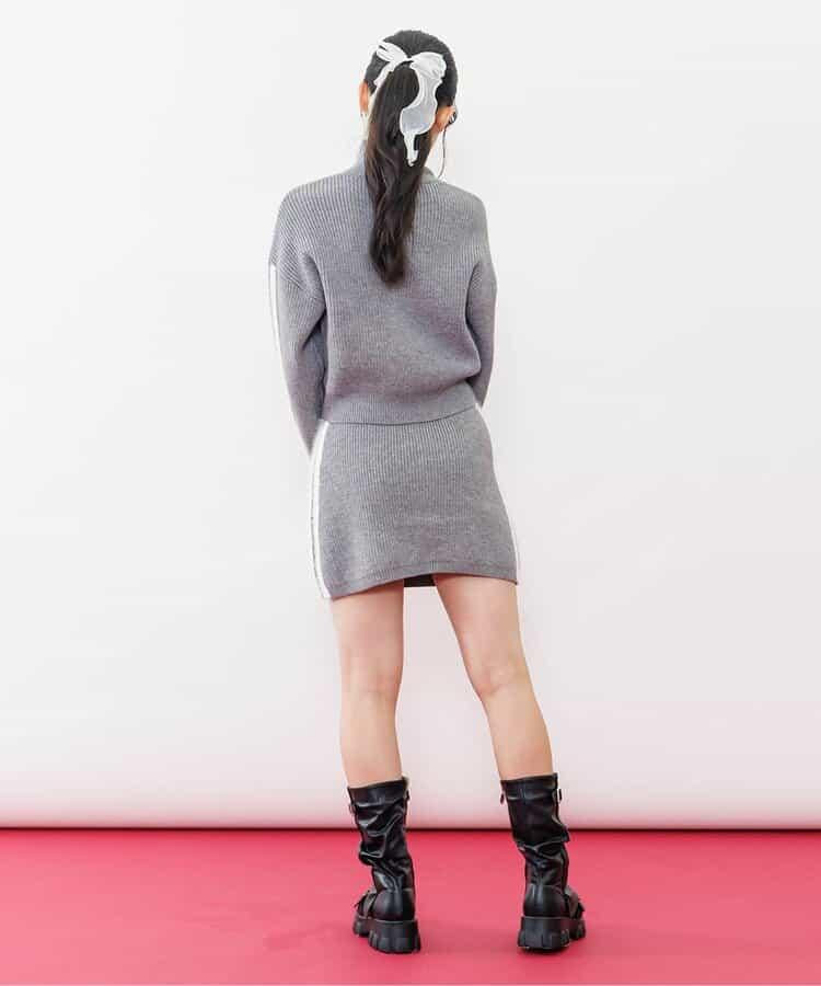 流蘇線條針織套裝