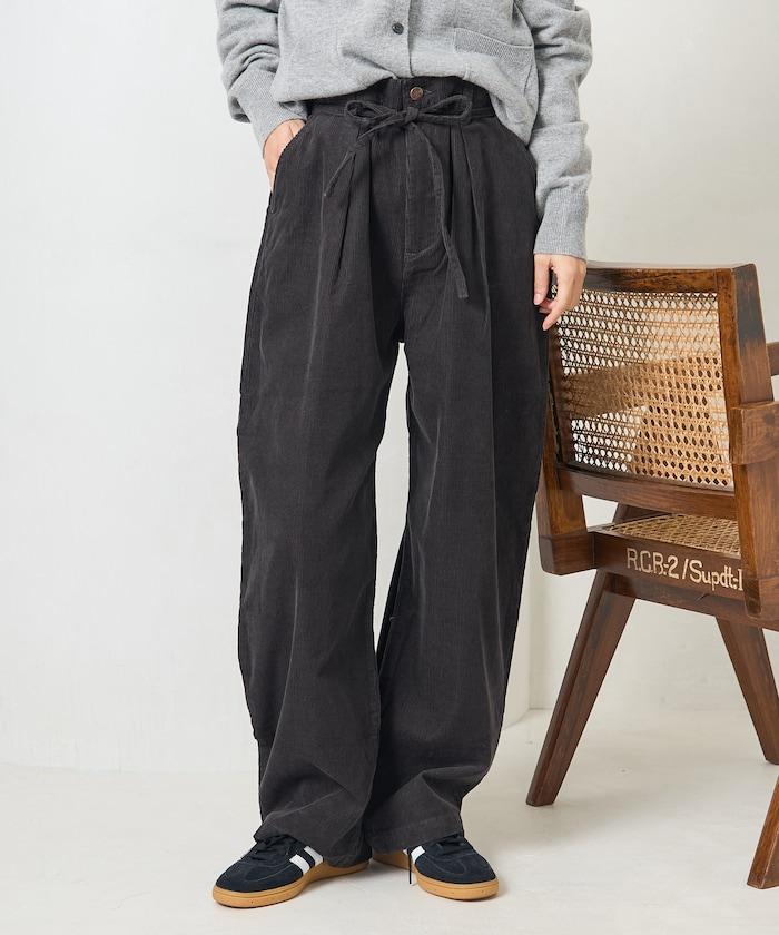 特別款燈芯絨抽繩休閒褲＜可搭配套裝＞