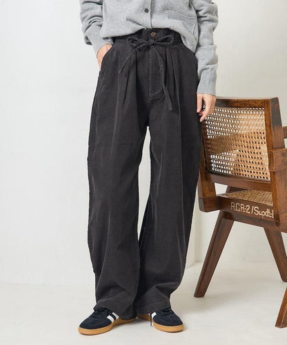 特別款燈芯絨抽繩休閒褲＜可搭配套裝＞