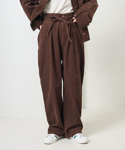 特別款燈芯絨抽繩休閒褲＜可搭配套裝＞