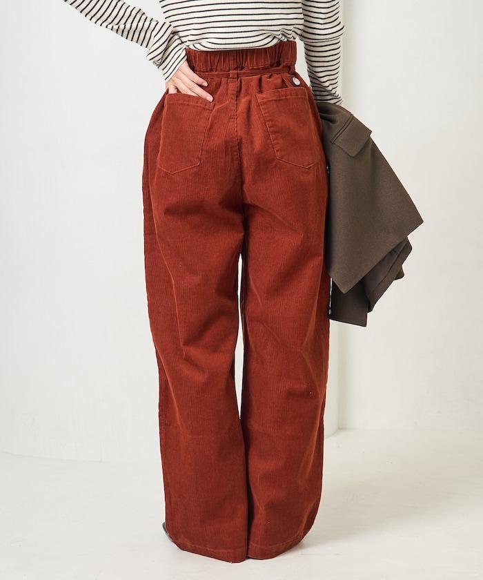 特別款燈芯絨抽繩休閒褲＜可搭配套裝＞