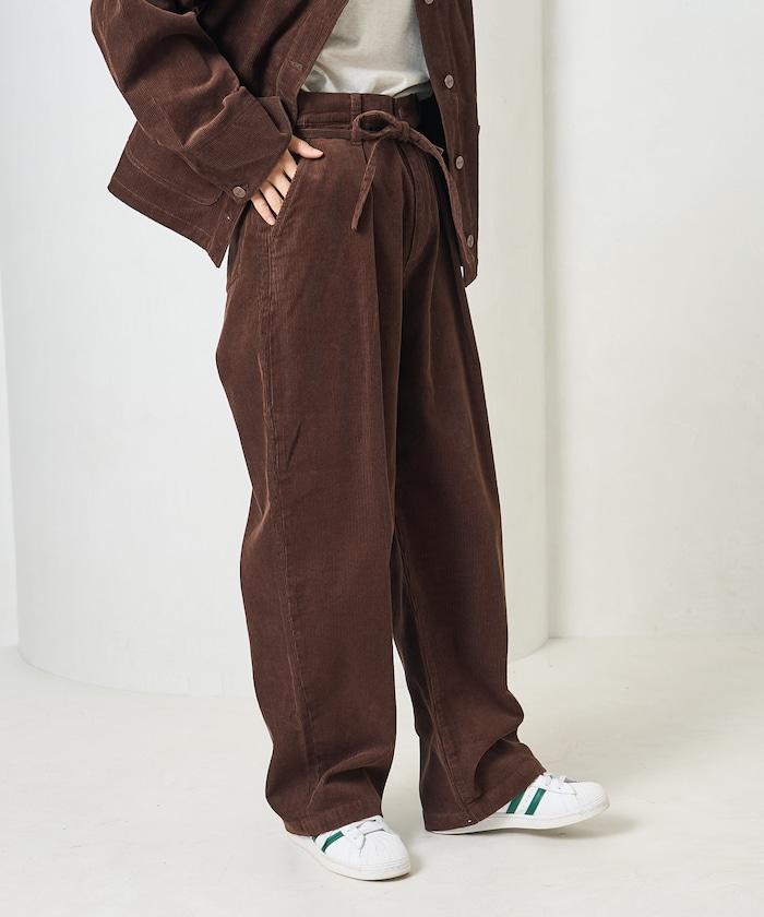 特別款燈芯絨抽繩休閒褲＜可搭配套裝＞