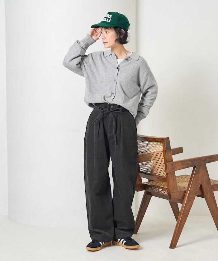 特別款燈芯絨抽繩休閒褲＜可搭配套裝＞