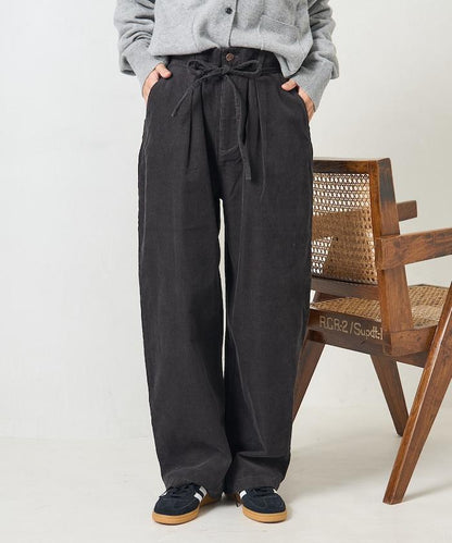 特別款燈芯絨抽繩休閒褲＜可搭配套裝＞