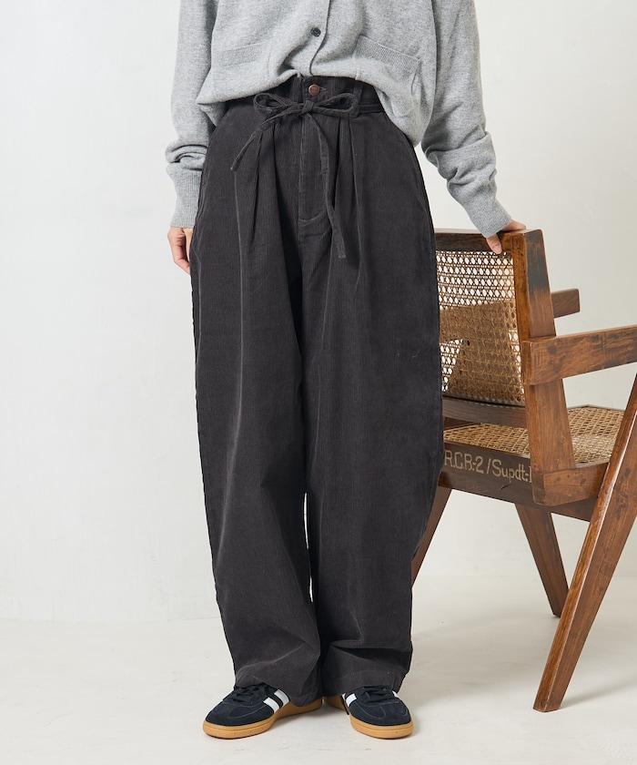 特別款燈芯絨抽繩休閒褲＜可搭配套裝＞