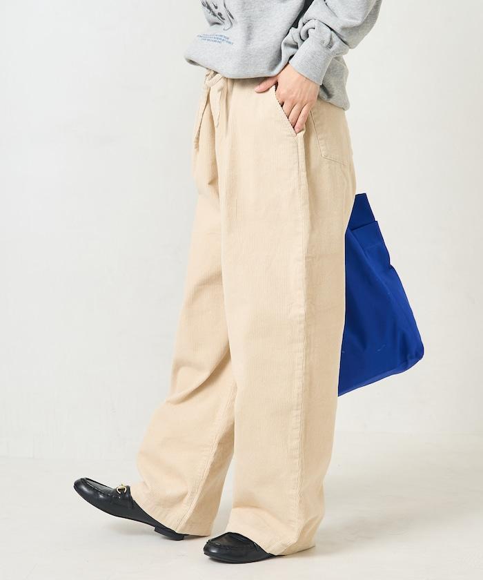 特別款燈芯絨抽繩休閒褲＜可搭配套裝＞