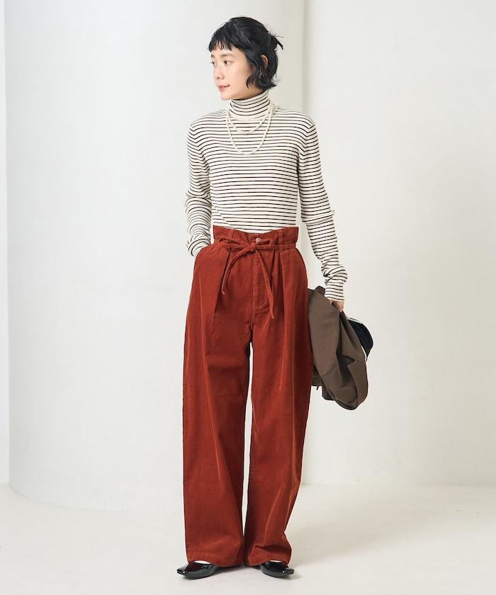 特別款燈芯絨抽繩休閒褲＜可搭配套裝＞