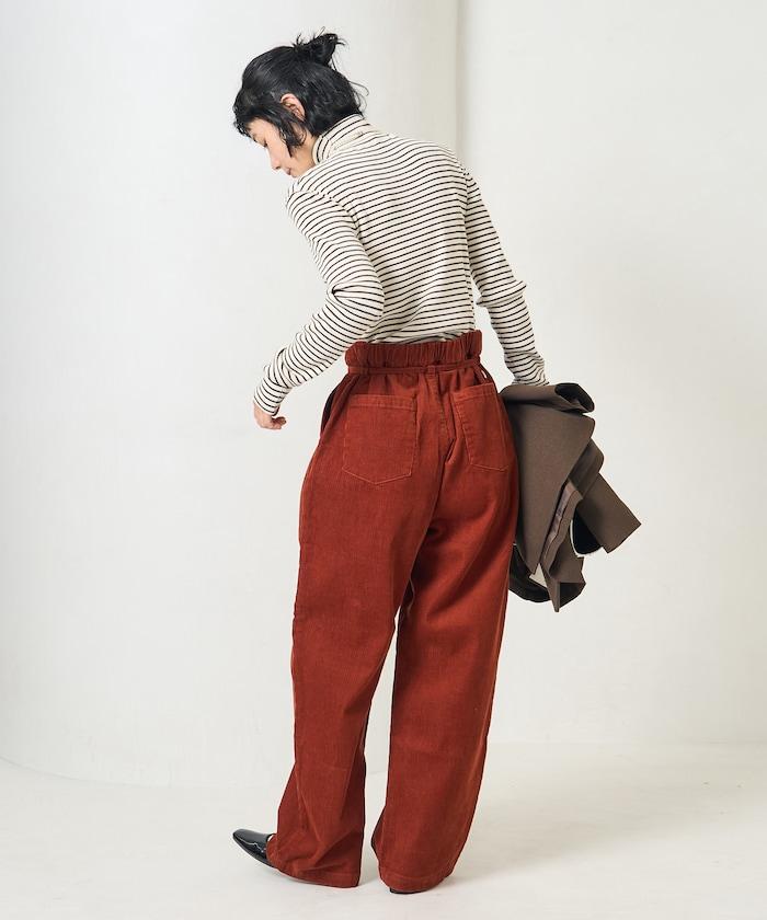 特別款燈芯絨抽繩休閒褲＜可搭配套裝＞