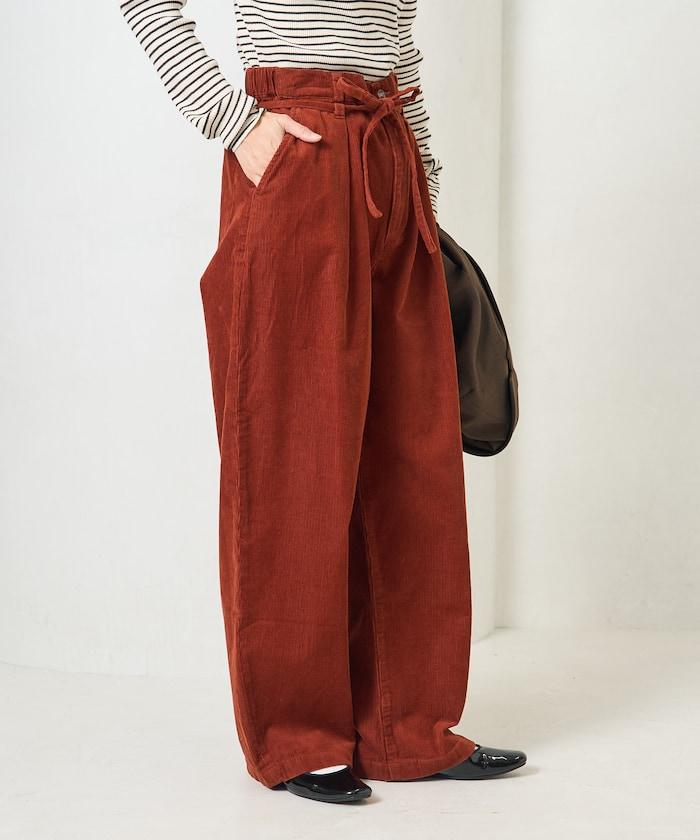 特別款燈芯絨抽繩休閒褲＜可搭配套裝＞