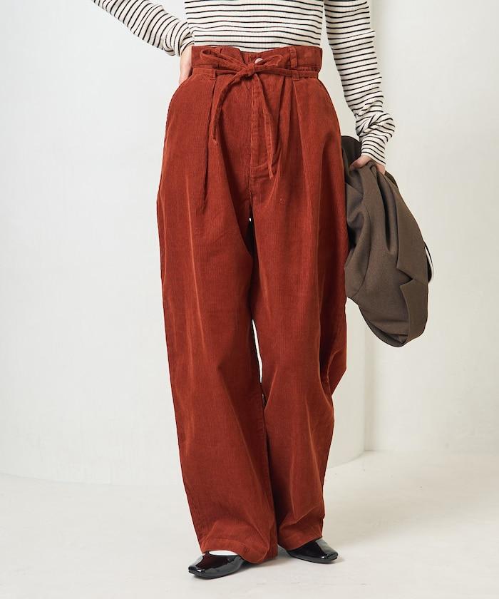 特別款燈芯絨抽繩休閒褲＜可搭配套裝＞