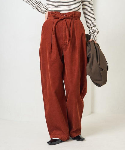 特別款燈芯絨抽繩休閒褲＜可搭配套裝＞