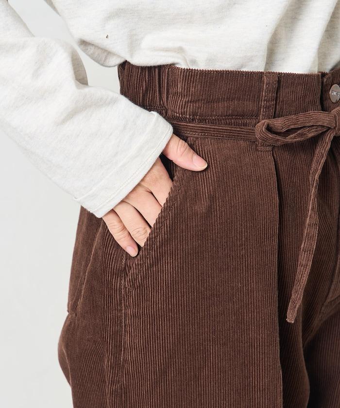 特別款燈芯絨抽繩休閒褲＜可搭配套裝＞
