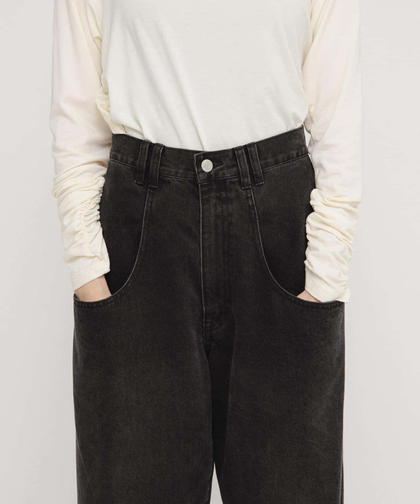 「部分色」「3尺碼可選」大口袋設計牛仔褲