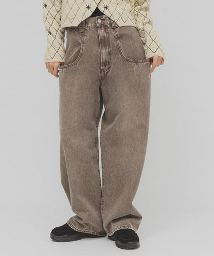 「部分色」「3尺碼可選」大口袋設計牛仔褲