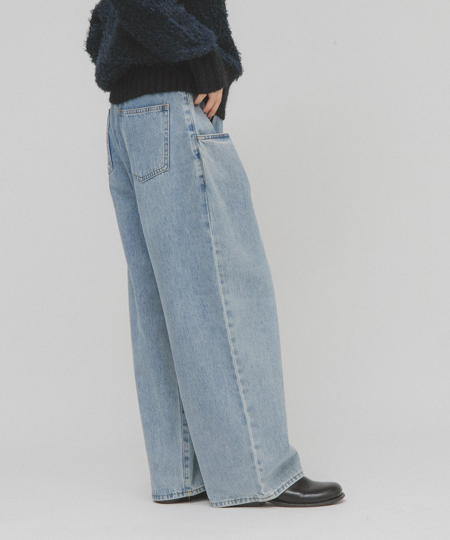 「部分色」「3尺碼可選」大口袋設計牛仔褲