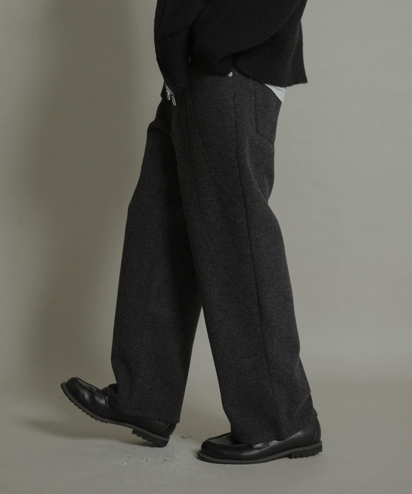 圓形拼接5件裝呢料長褲