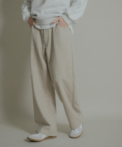 圓形拼接5件裝呢料長褲