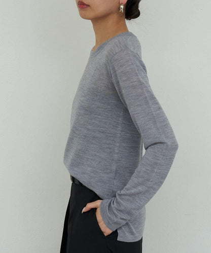 【HERITANOVUM】輕薄羊毛圓領針織衫