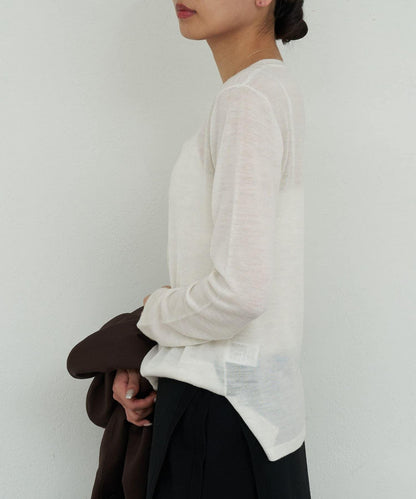 【HERITANOVUM】輕薄羊毛圓領針織衫