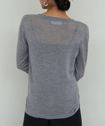 【HERITANOVUM】輕薄羊毛圓領針織衫