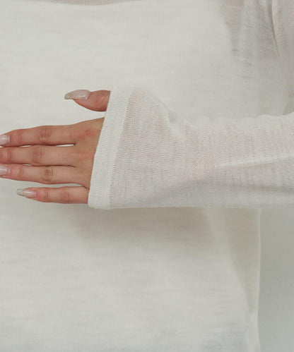 【HERITANOVUM】輕薄羊毛圓領針織衫