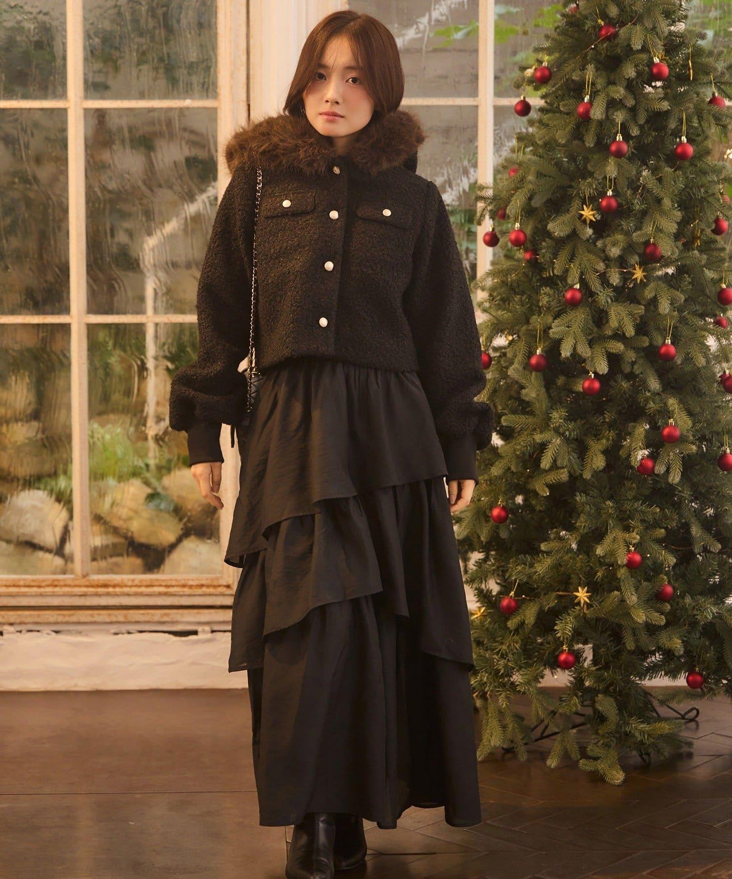 【Seemi.】寶石裝飾連衣裙