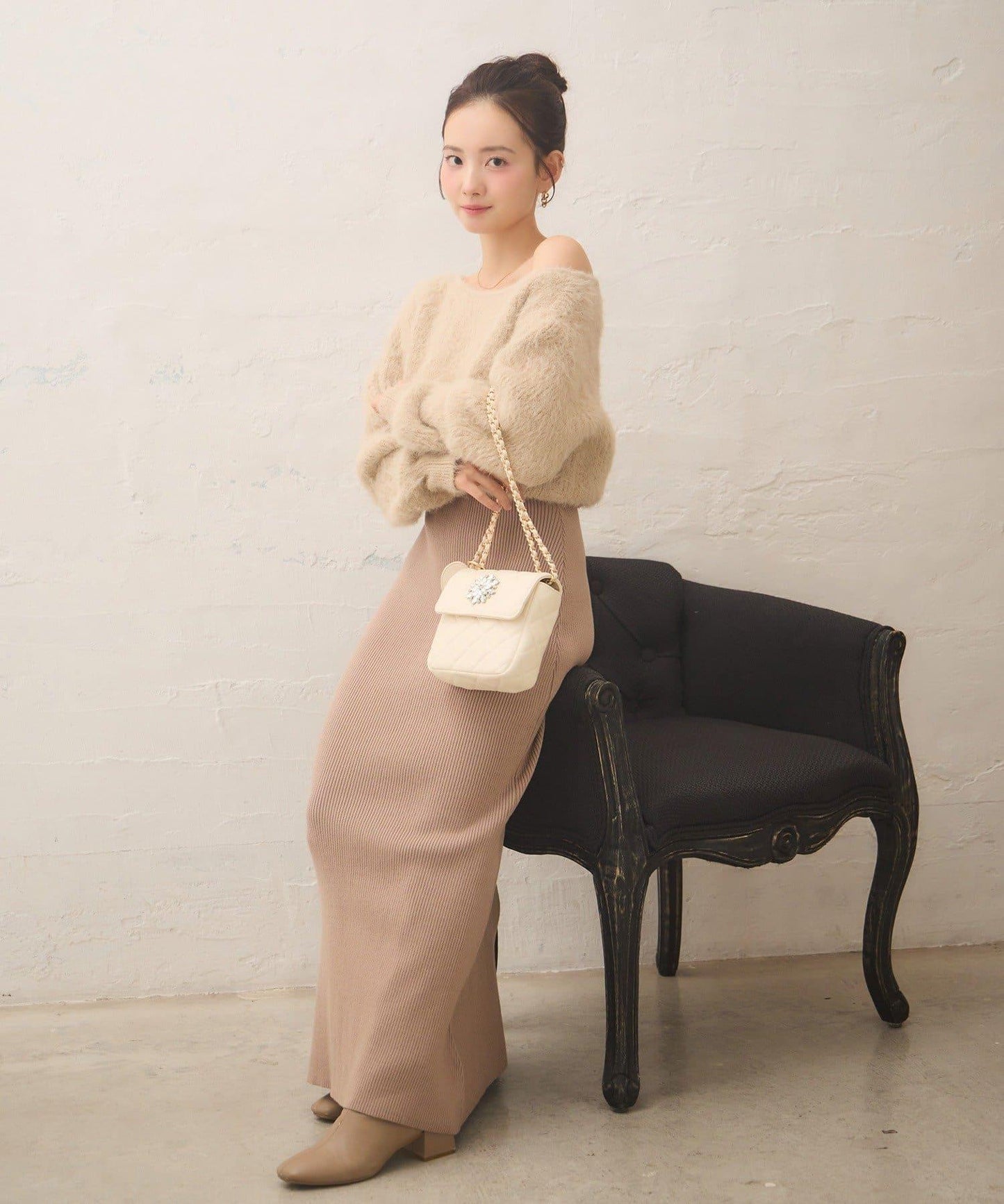 【Seemi.】拼接針織連衣裙