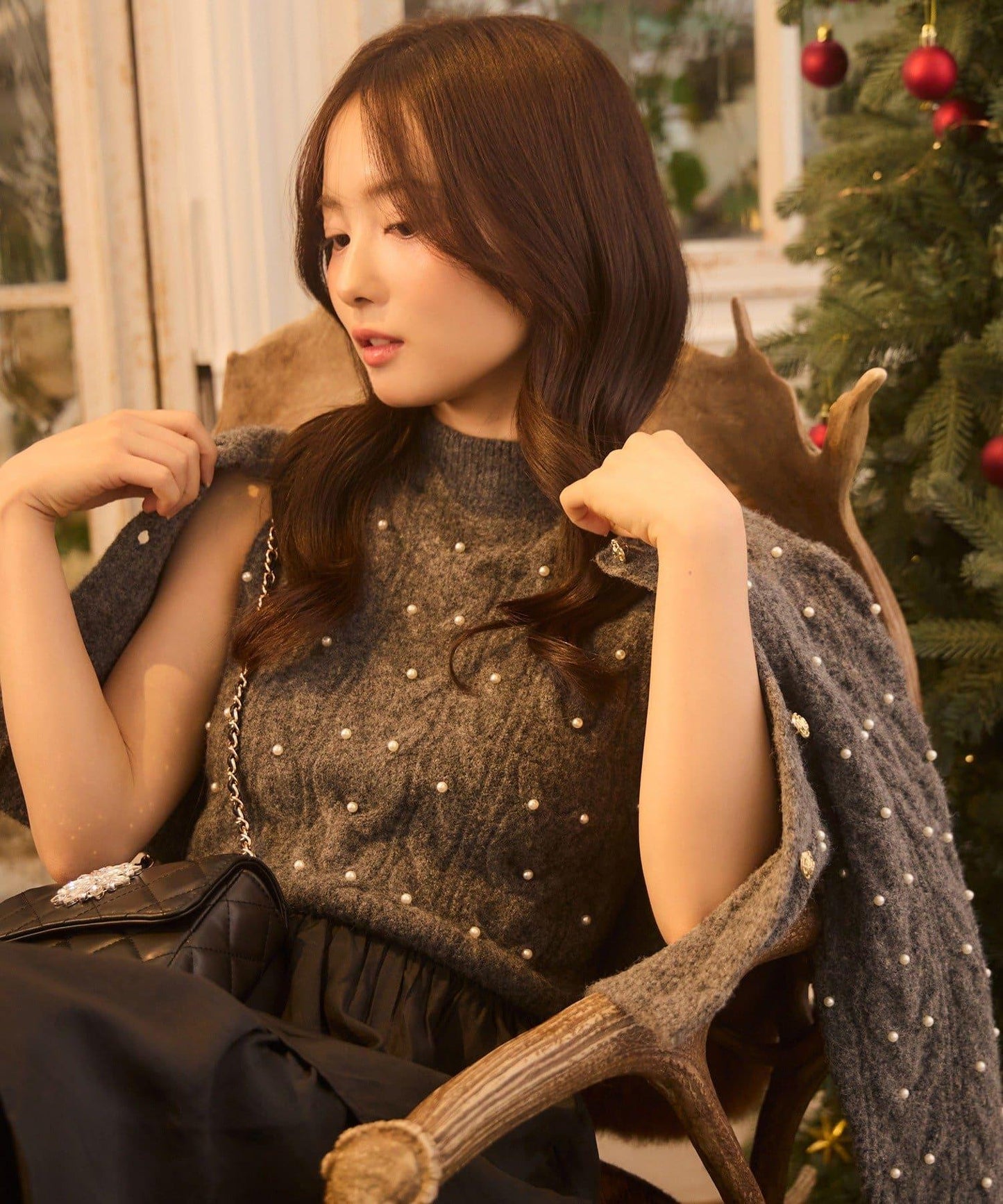 【Seemi.】寶石裝飾連衣裙