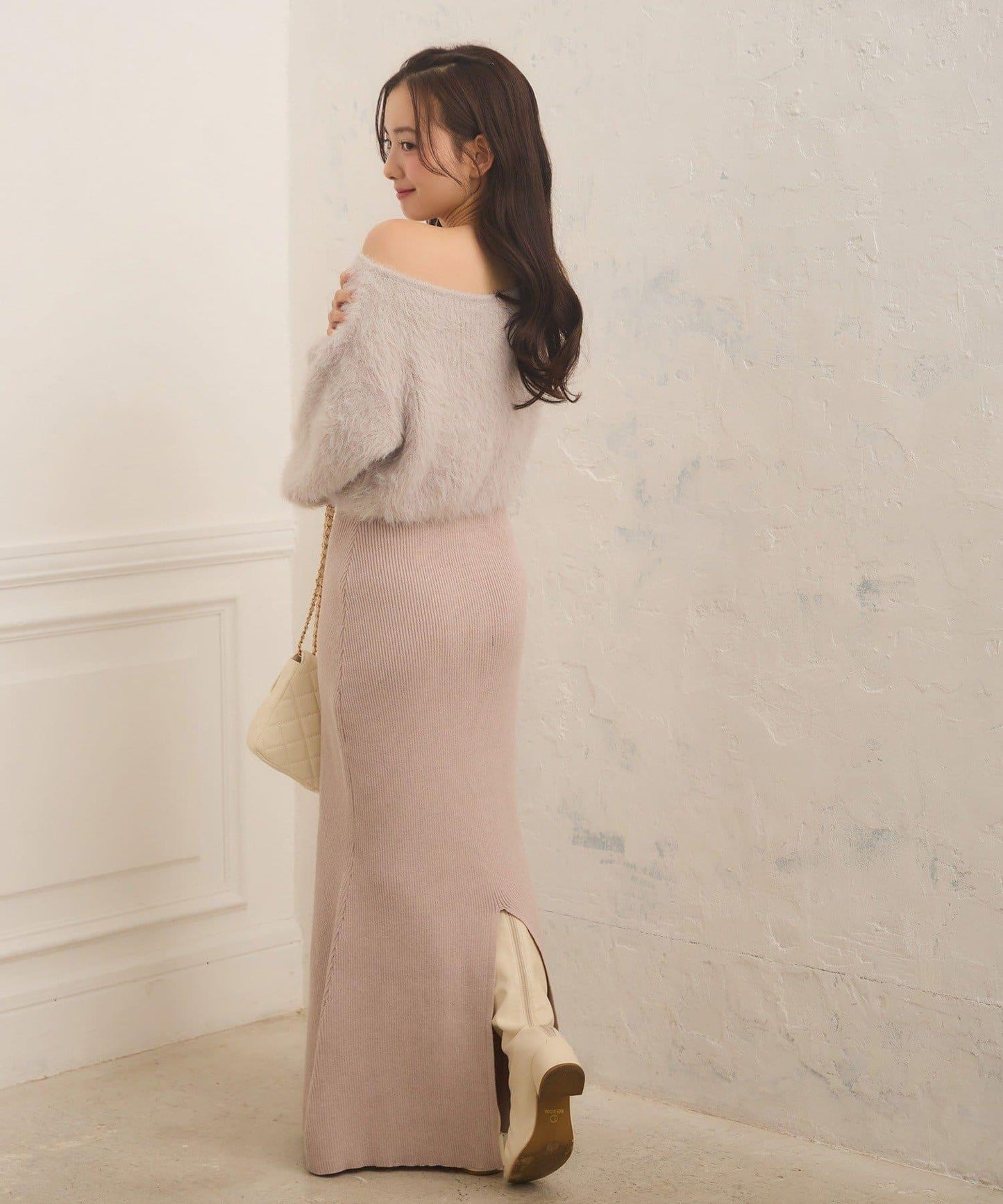 【Seemi.】拼接針織連衣裙