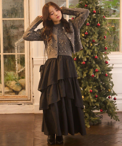 【Seemi.】寶石裝飾連衣裙