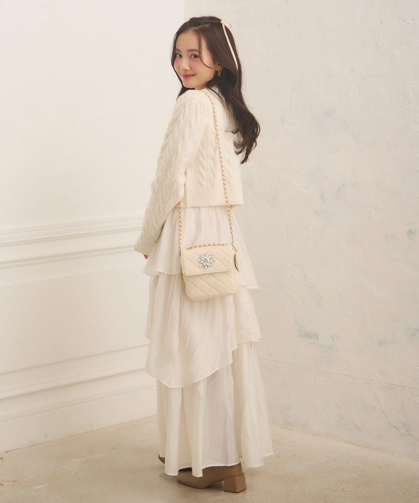 【Seemi.】寶石裝飾連衣裙