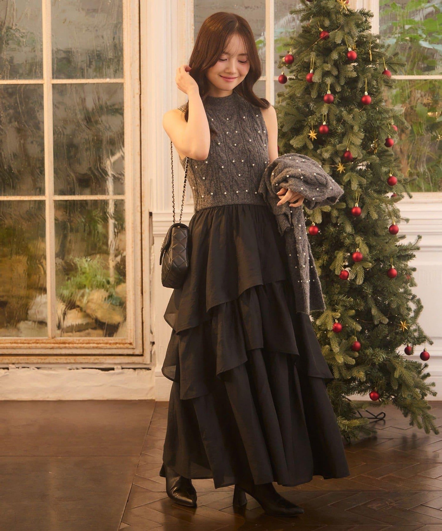 【Seemi.】寶石裝飾針織衫