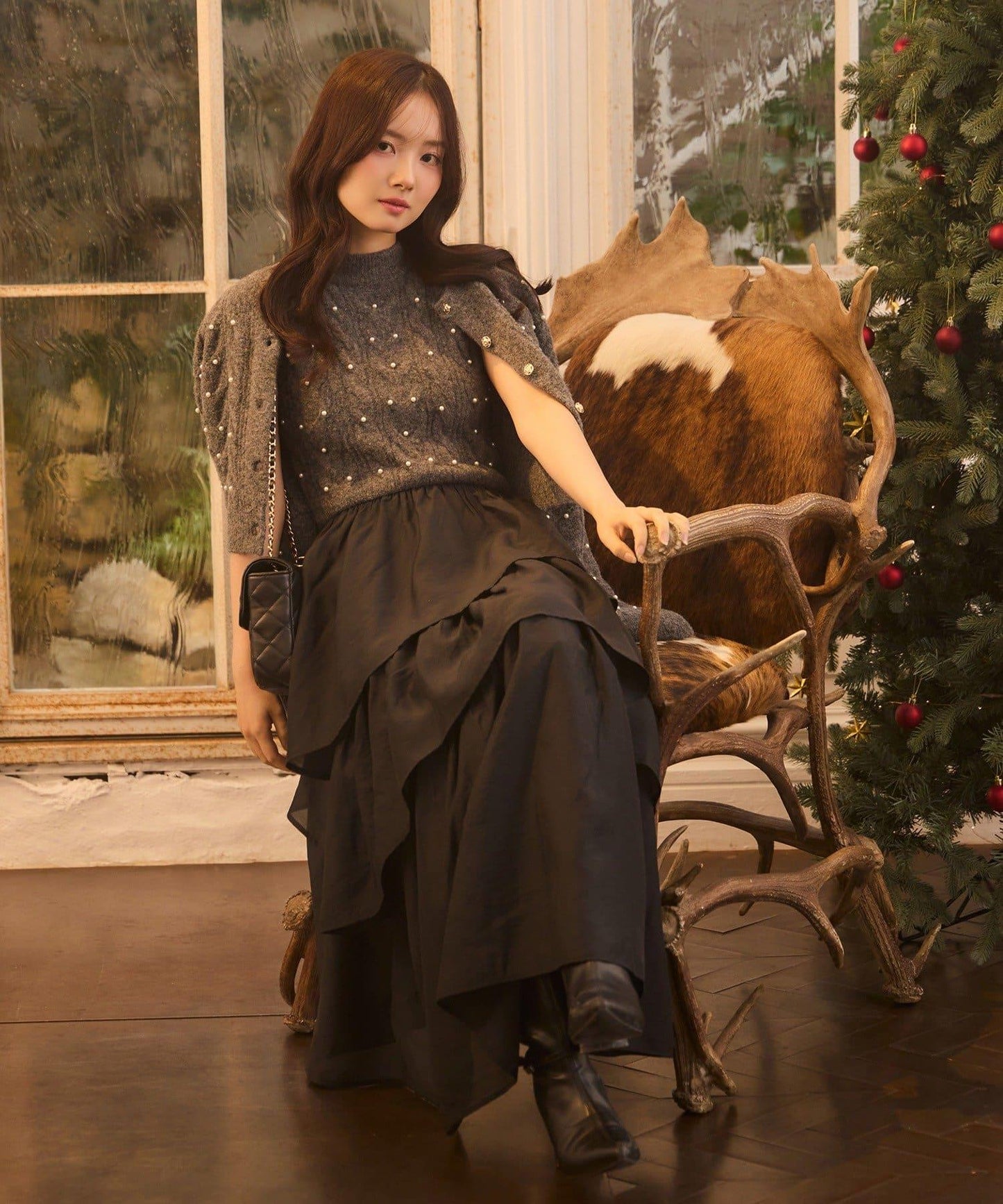 【Seemi.】寶石裝飾針織衫