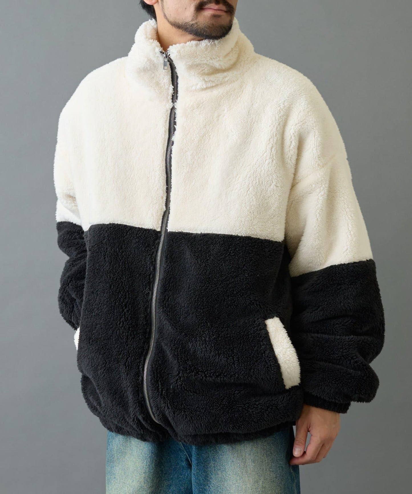 【復刻】長絨抓絨加大立領夾克