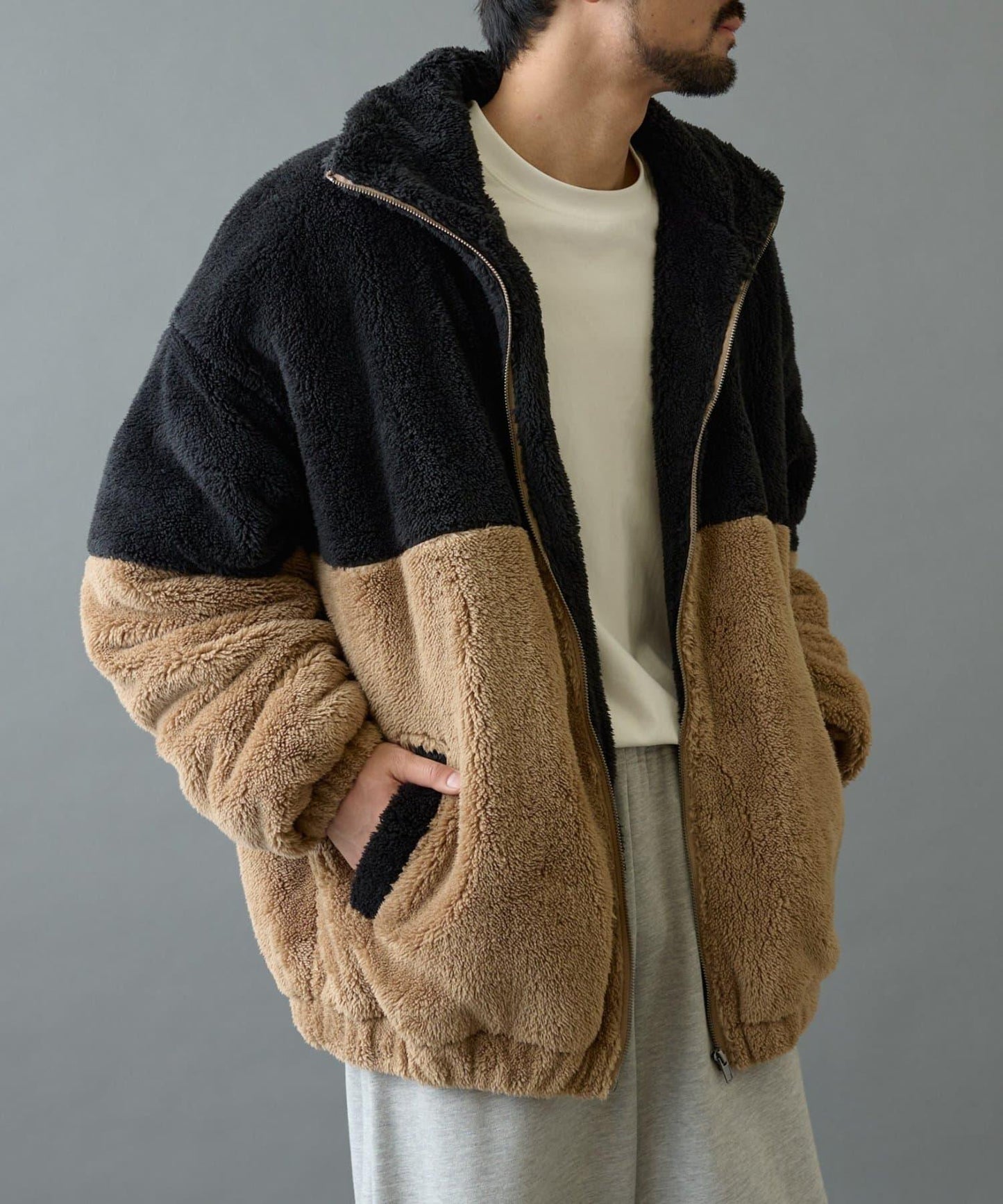 【復刻】長絨抓絨加大立領夾克