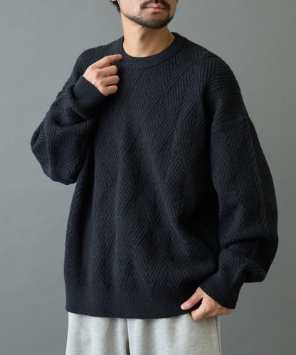 瓷磚圖案針織套頭衫