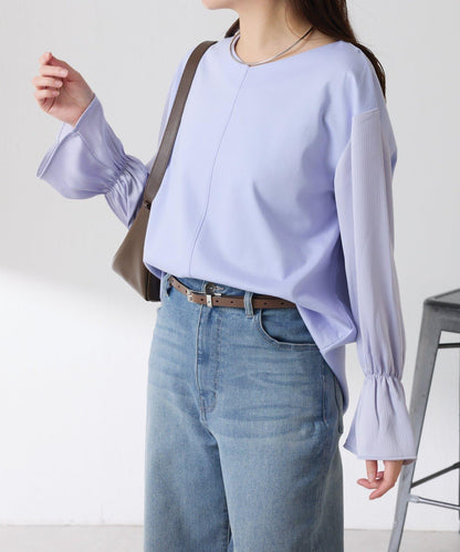 拼接袖套頭衫