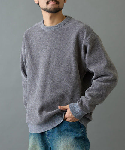 仿衛衣拼色毛圈針織衫