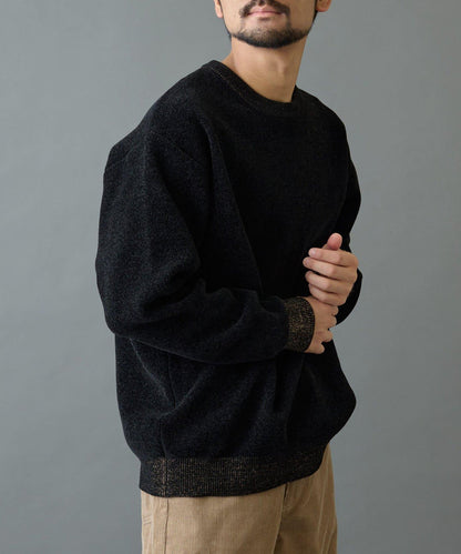 仿衛衣拼色毛圈針織衫